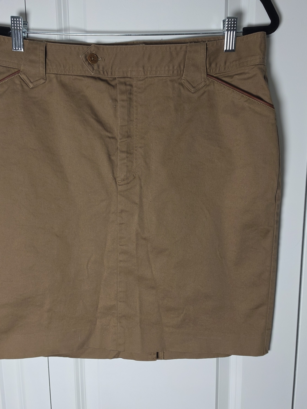 Lauren Jeans Co Ralph Lauren 14P Brown Cotton Stretch Pencil Skirt